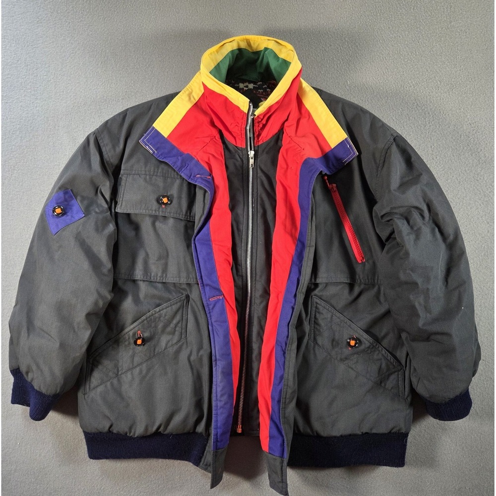 Vintage Current Seen Jacket Womens Large Black Ski Snow Retro Puffer Insulated